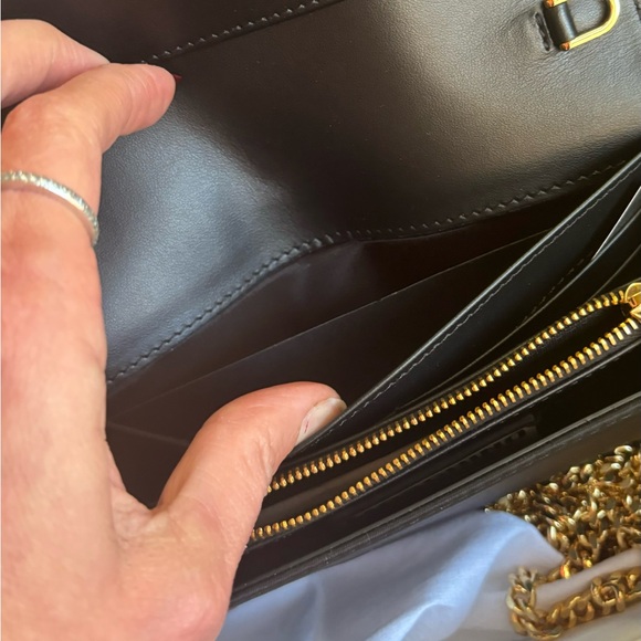 Authentic MOSCHINO Leather/Satin Bear print magnetic closure flap Crosby/Clutch - Picture 14 of 17